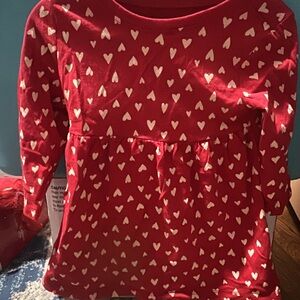 Old Navy Red Heart Print Kids Casual Dress